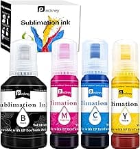 Pinckney Sublimation Ink Refill for EcoTank Printer ET-2400 ET-2720 ET-2760 ET-2800 ET-2803 ET-2830 ET-4800 ET-3760 ET-2850 ET-4700 ET-15000, Vibrant Color ICC-Free