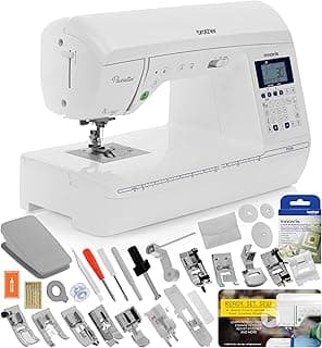 Brother Innov-ís Pacesetter PS500 Computerized Sewing Machine Bundle - Includes Brother 5 Sewing Foot Embellishment Pack + Mr. Vac & Mrs. Sew - Ready, Set, Sew Video