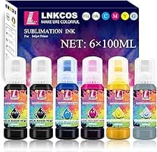 600ML Sublimation Ink for ET-8500 ET-8550 Wide-Format Supertank Printers (6 Color, 6×100ML, BK PB C M Y K Grey, Bigger Bottles with More Ink to Fill The Tanks)