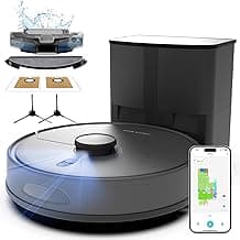 Self-Emptying Robot Vacuum and Mop, 6000Pa Powerful Suction, 90-Day Hands-Free,LiDAR Navigation, Smart Mapping, App & Alexa Control, Robotic Vacuum for Pet Hair, Carpets and Hard Floors